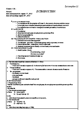Giáo án Tiếng Anh Lớp 11 - Tiết 1 đến 32 - Năm học 2013-2014